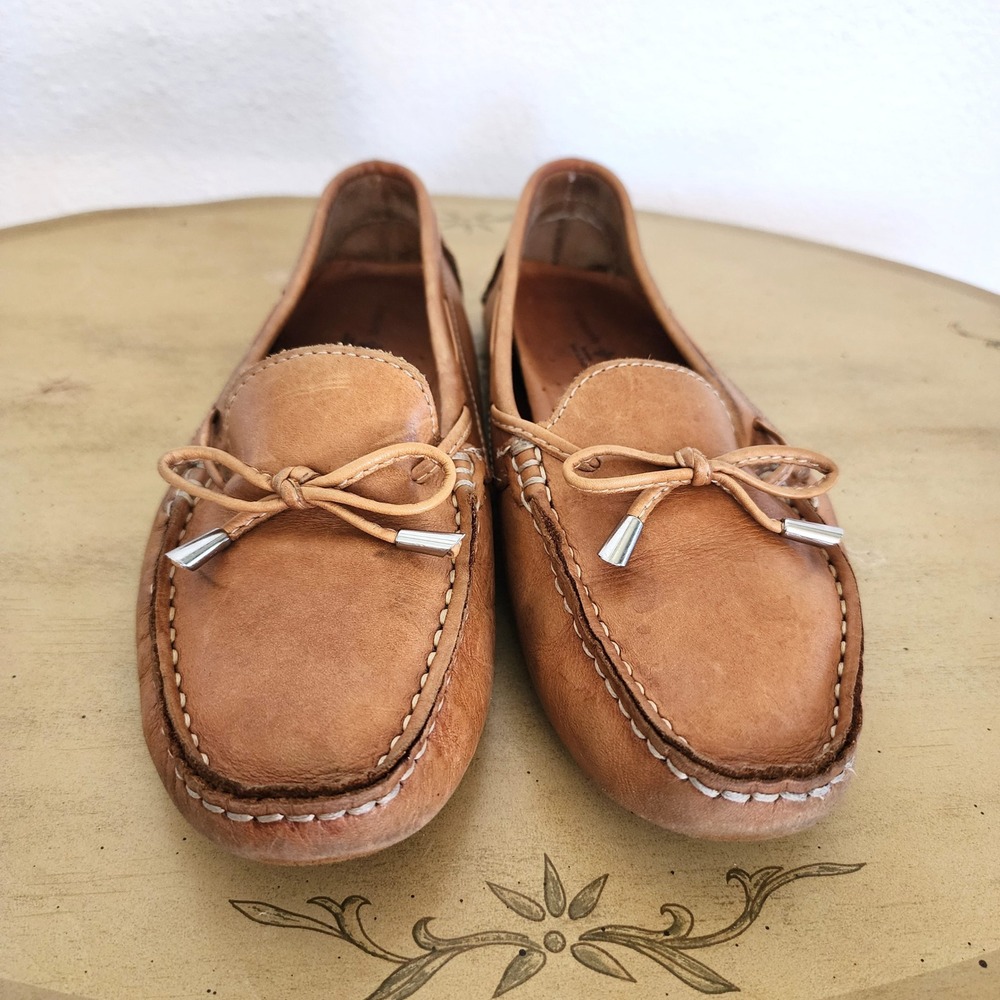 Mercanti Fiorentini Sz 7 B‎ Tan Leather Driving Moccasin Loafers Preppy Classic